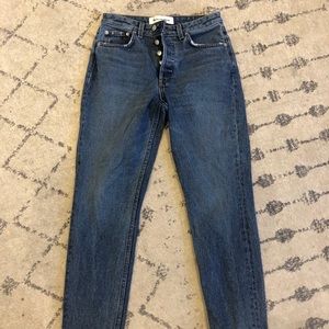 Reformation mid-rise jeans w/ seam detail on back